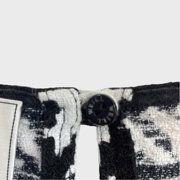 Maison Weill Black and White Houndstooth Embroidered Logo Short Sleeve Top 12 - Picture 5 of 8